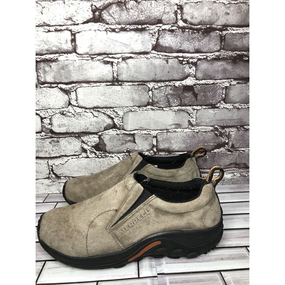 Merrell Jungle Moc Hiking Loafers Beige Leather Slip On Shoes Men Sz 8.5M US